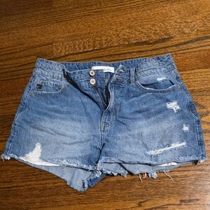 KanCan Blue Distressed Jean Shorts